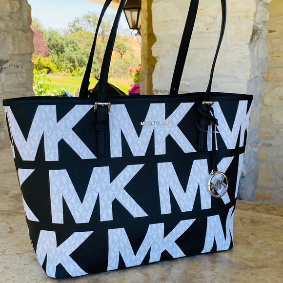 Michael Kors jet set MK Graphic logo handbag Signature tote &wallet NWT - Picture 9 of 11